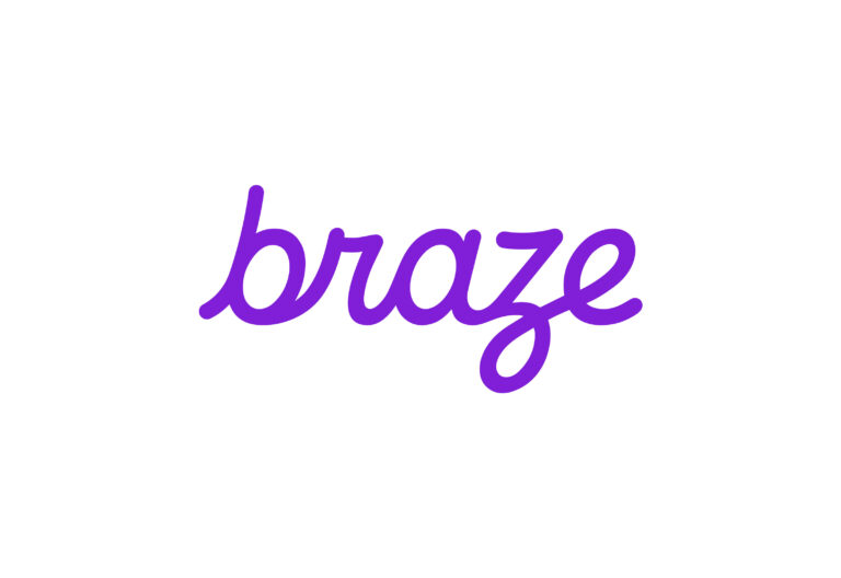 Braze company logo in purple on a white background