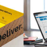 Composite image showing The Pebble Group's business brands: branded apparel, packaging, a software dashboard on a laptop, and a conference speaker under facilisgroup signage.
