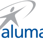 Alumasc Group logo with blue lowercase wordmark and grey stylised figure inside a swoosh